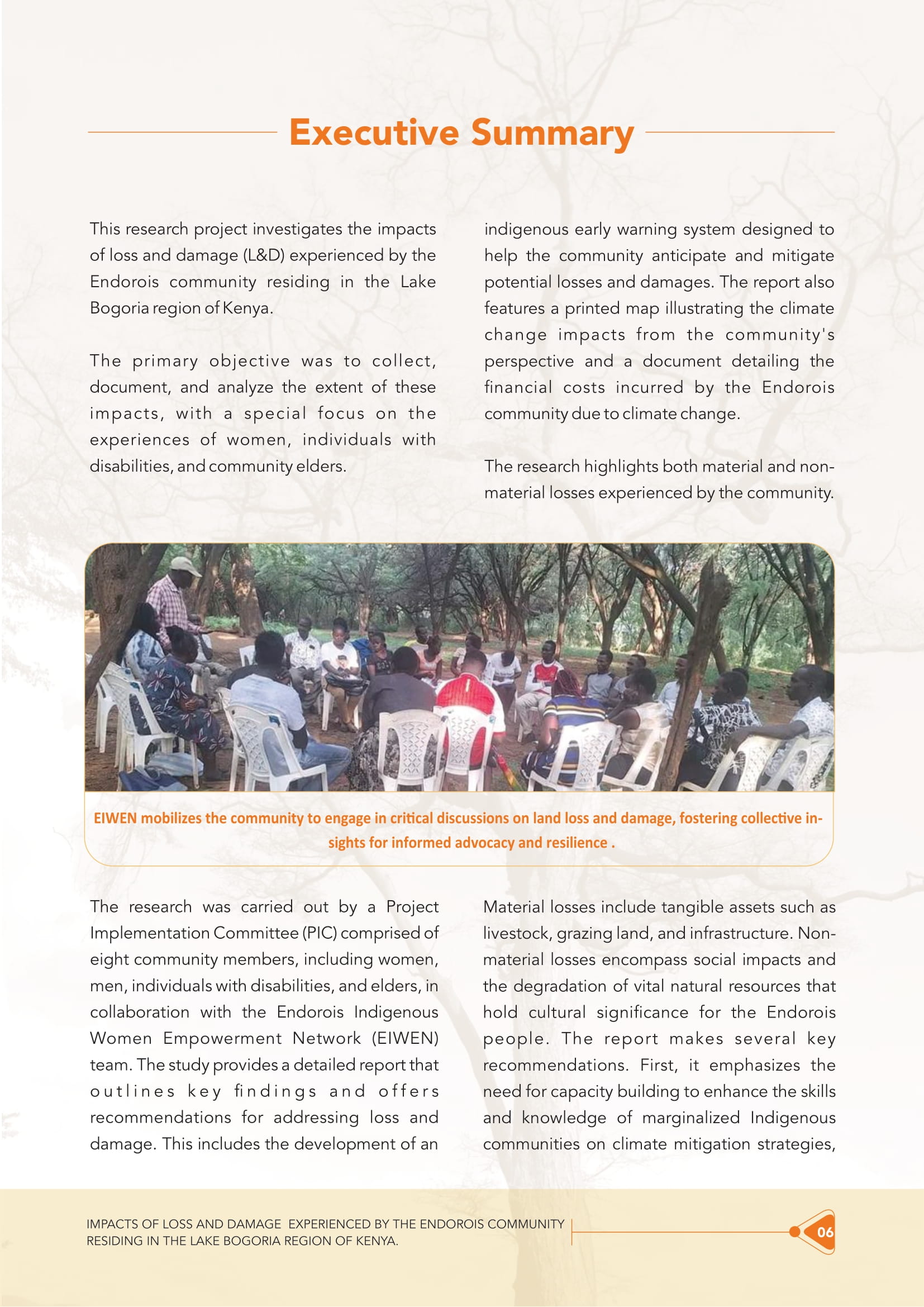 LOSS AND DAMAGES INCURRED BY ENDOROIS